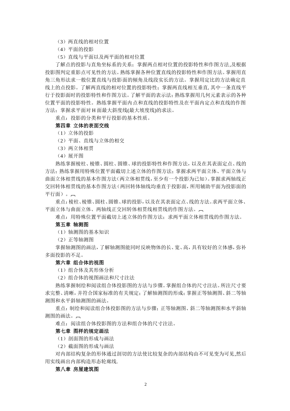 制图与透视教学大纲1_第3页