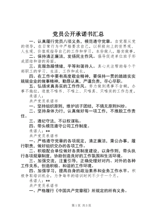 党员公开承诺书汇总