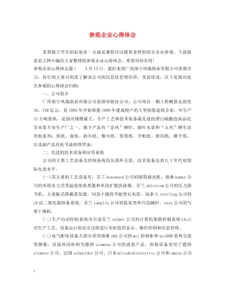 参观企业心得体会 
