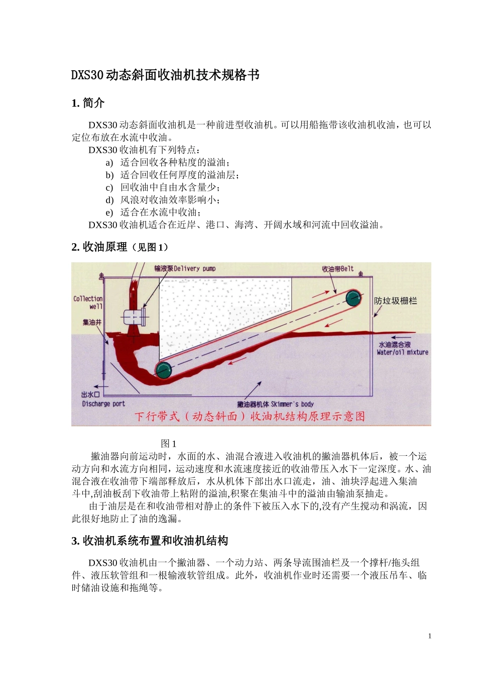 DXS30动态斜面收油机技术规格书_第2页