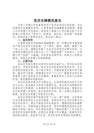 党员先锋模范意见