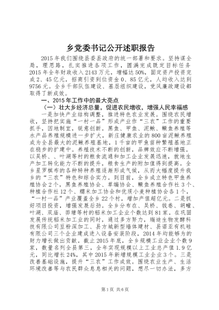 乡党委书记公开述职报告 (2)