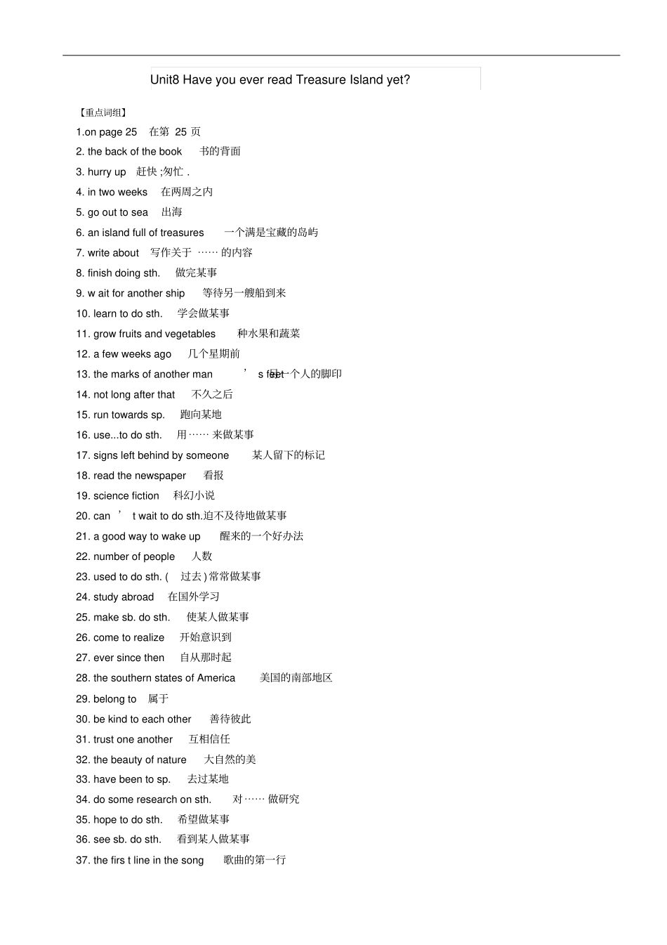 人教新目标GoFotit八年级英语下册Unit8知识点总结_第1页