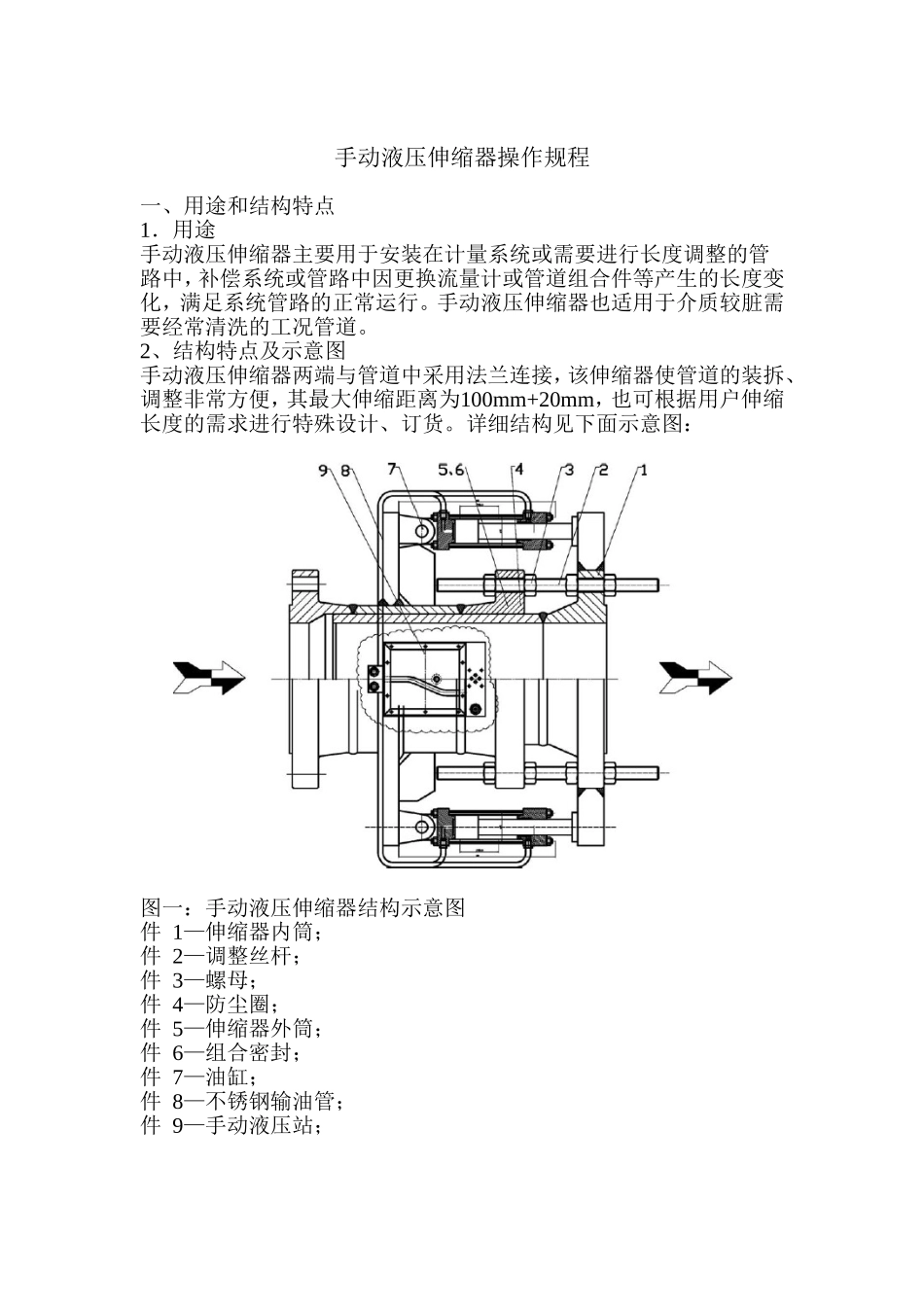 手动液压伸缩器操作规程_第1页