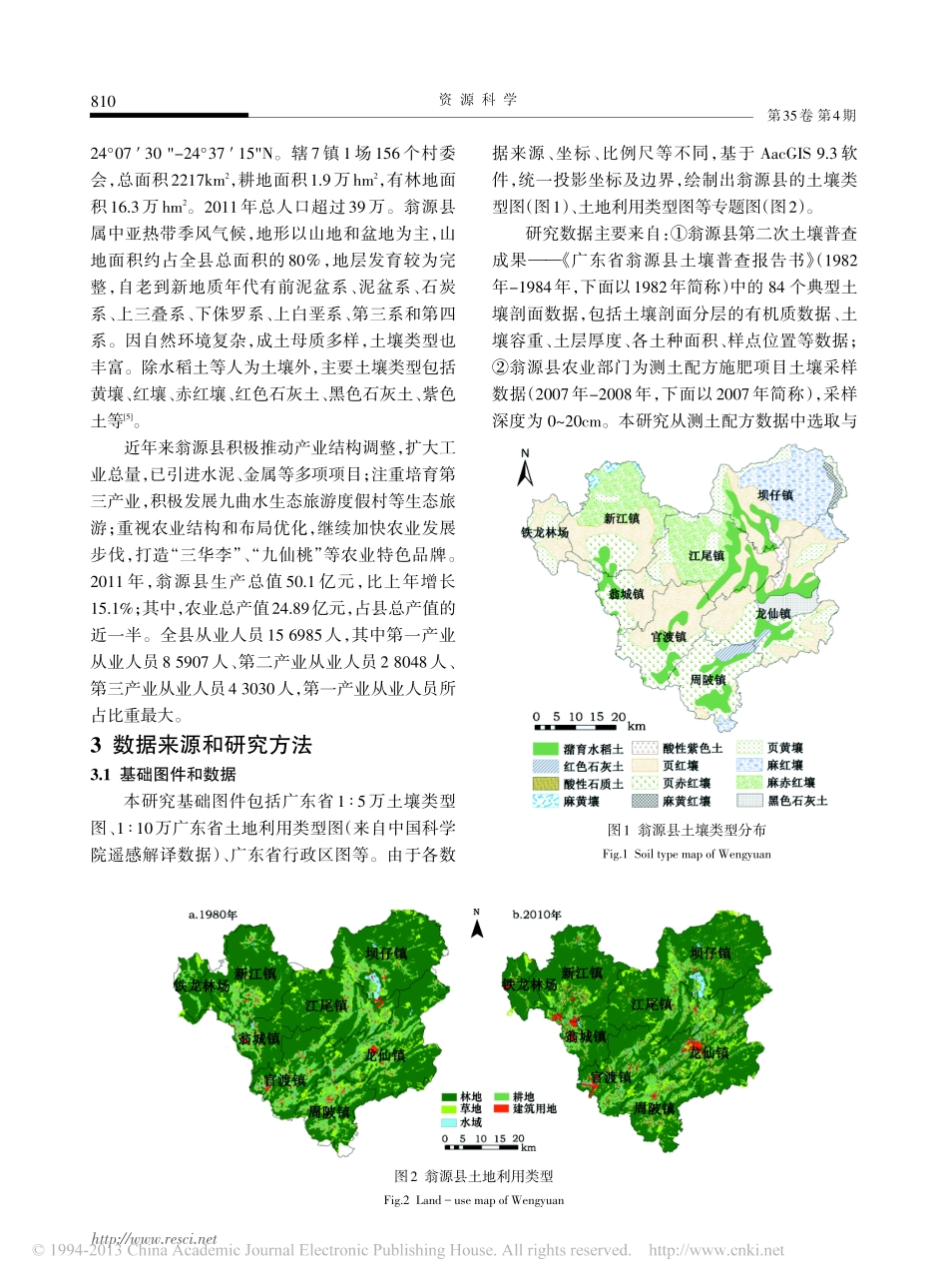 近25a珠江北江上游土壤表层有机_省略_固碳潜力估算_以广东省翁源县为例_张正栋_第2页