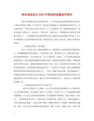 财务处副处长2020年度述职述廉述学报告 (000001)