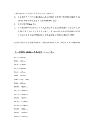 钢管公称直径对照表