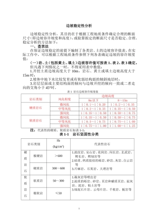 岩、土边坡稳定性要求