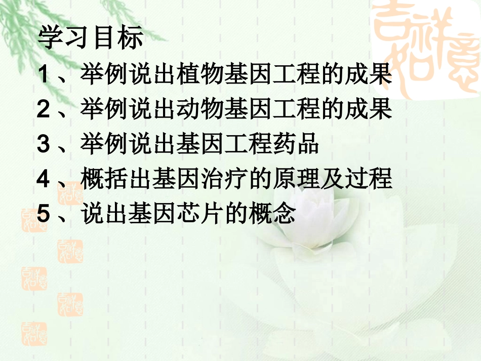 人教版教学课件湖南省安仁一中生物必修三《13基因工程的应用》课件_第2页