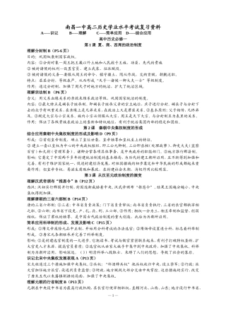 高二历史学业水平考试复习资料