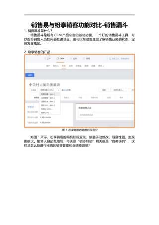 销售易与纷享销客功能对比-销售漏斗