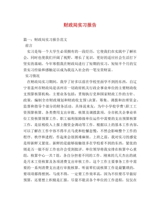 财政局实习报告 