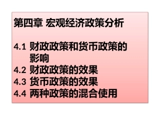 第四章 宏观经济政策分析