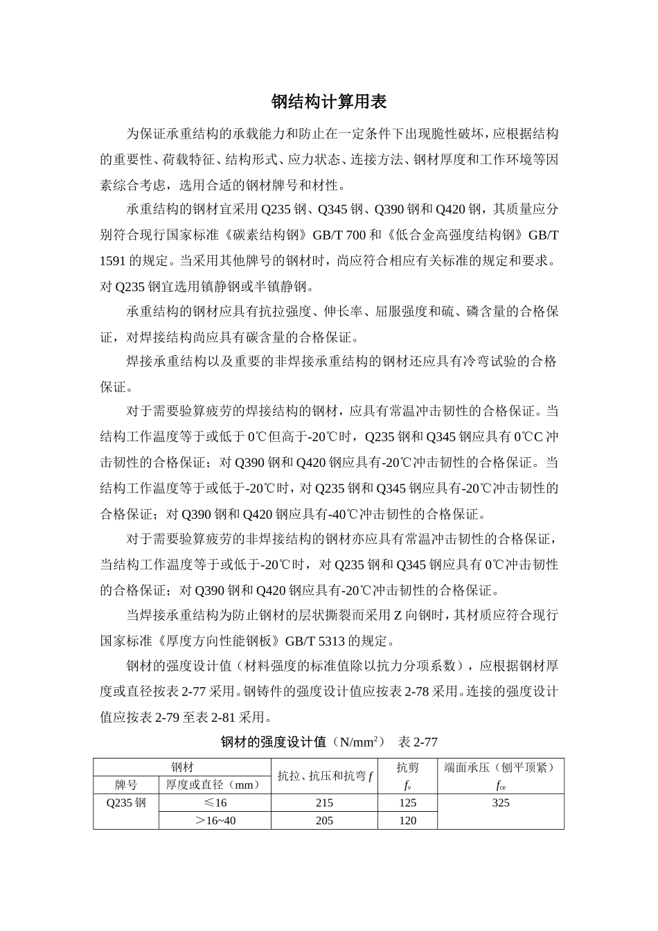 钢结构承载计算公式_第1页