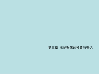 第五章 出纳账簿的设置与登记