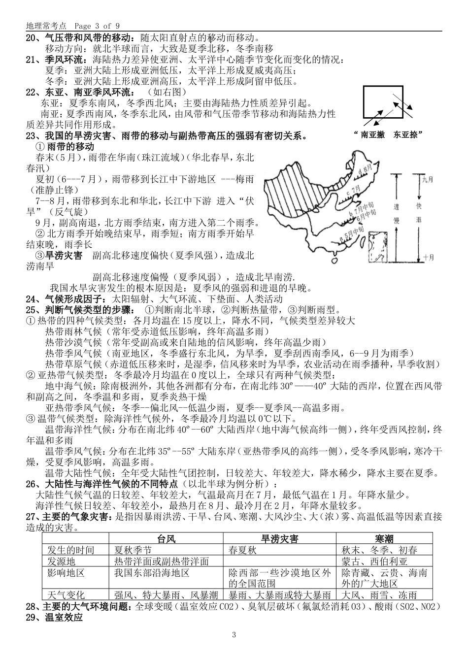 高中地理水平测试考1_第3页