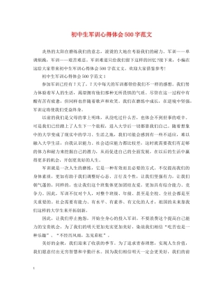 初中生军训心得体会500字范文 