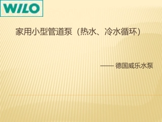 威乐小型循环泵PH系列热水循环泵