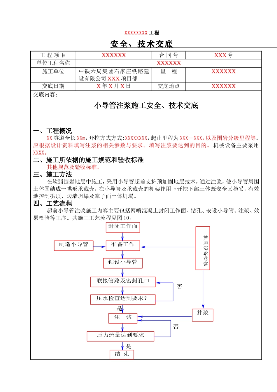 小导管注浆技术交底Y_第1页
