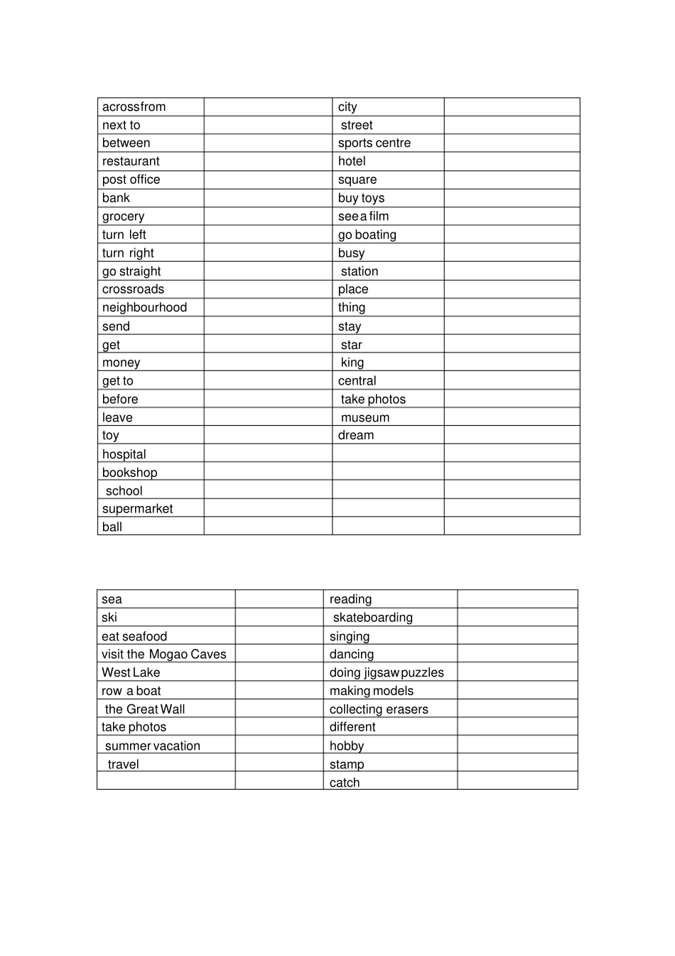 人教版一年级起点四年级下册英语单词考试版001_第3页