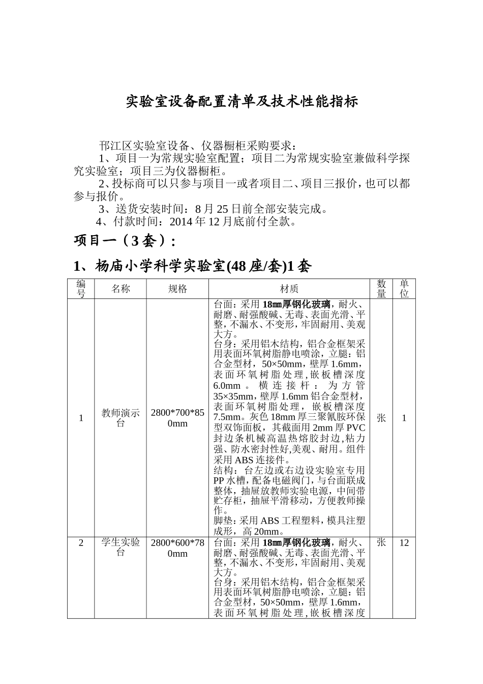 实验室设备配置清单及技术性能指标_第1页