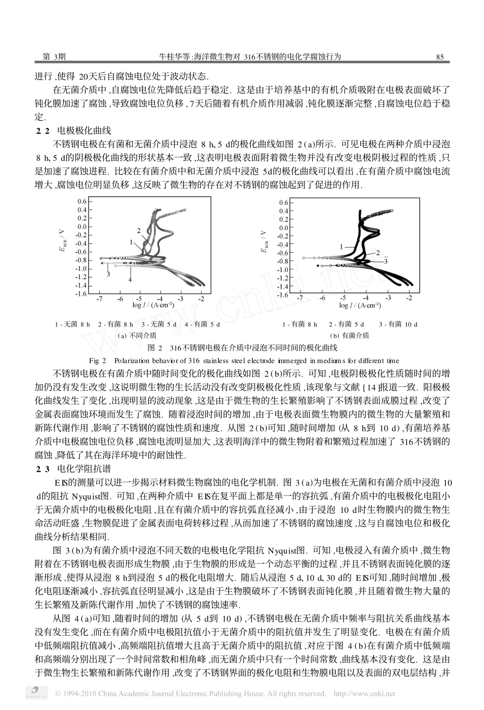 海洋微生物对316不锈钢的电化学腐蚀行为_第3页