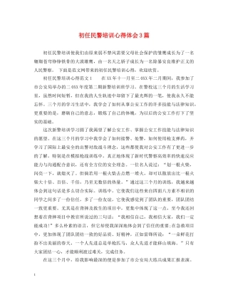 初任民警培训心得体会3篇 