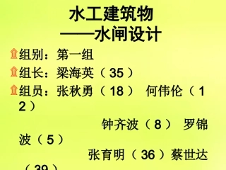 水工建筑物-水闸设计图