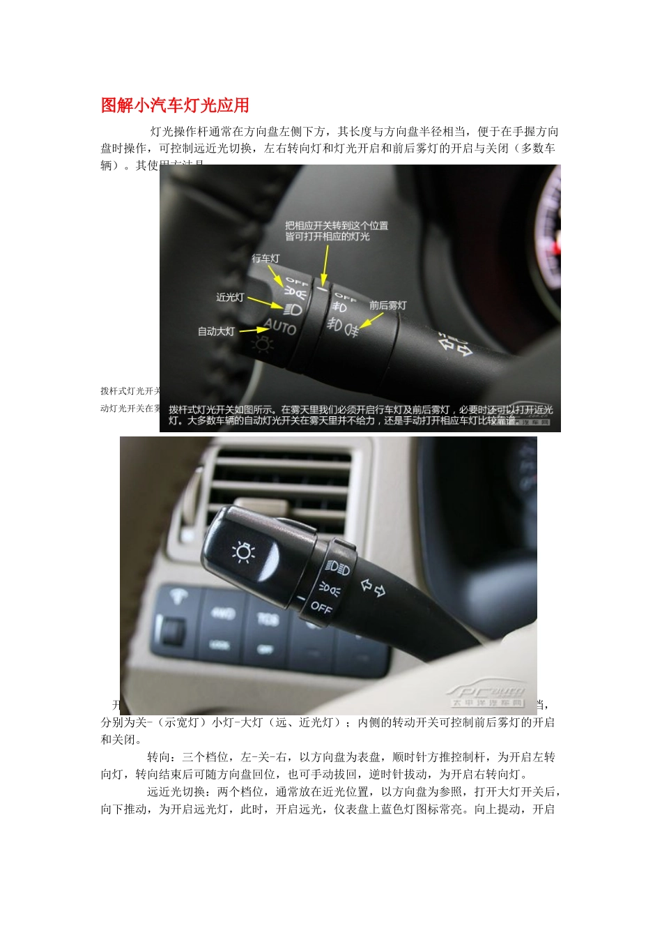 图解小汽车灯光使用_第1页