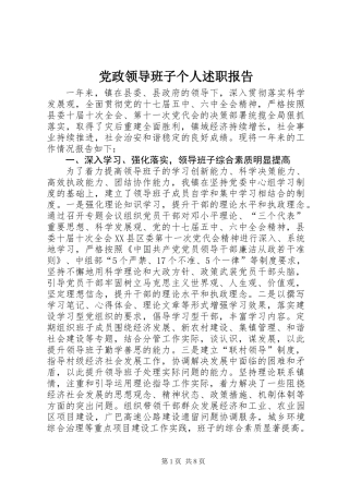 党政领导班子个人述职报告