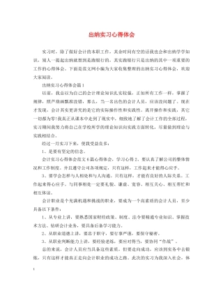 出纳实习心得体会 (000001)