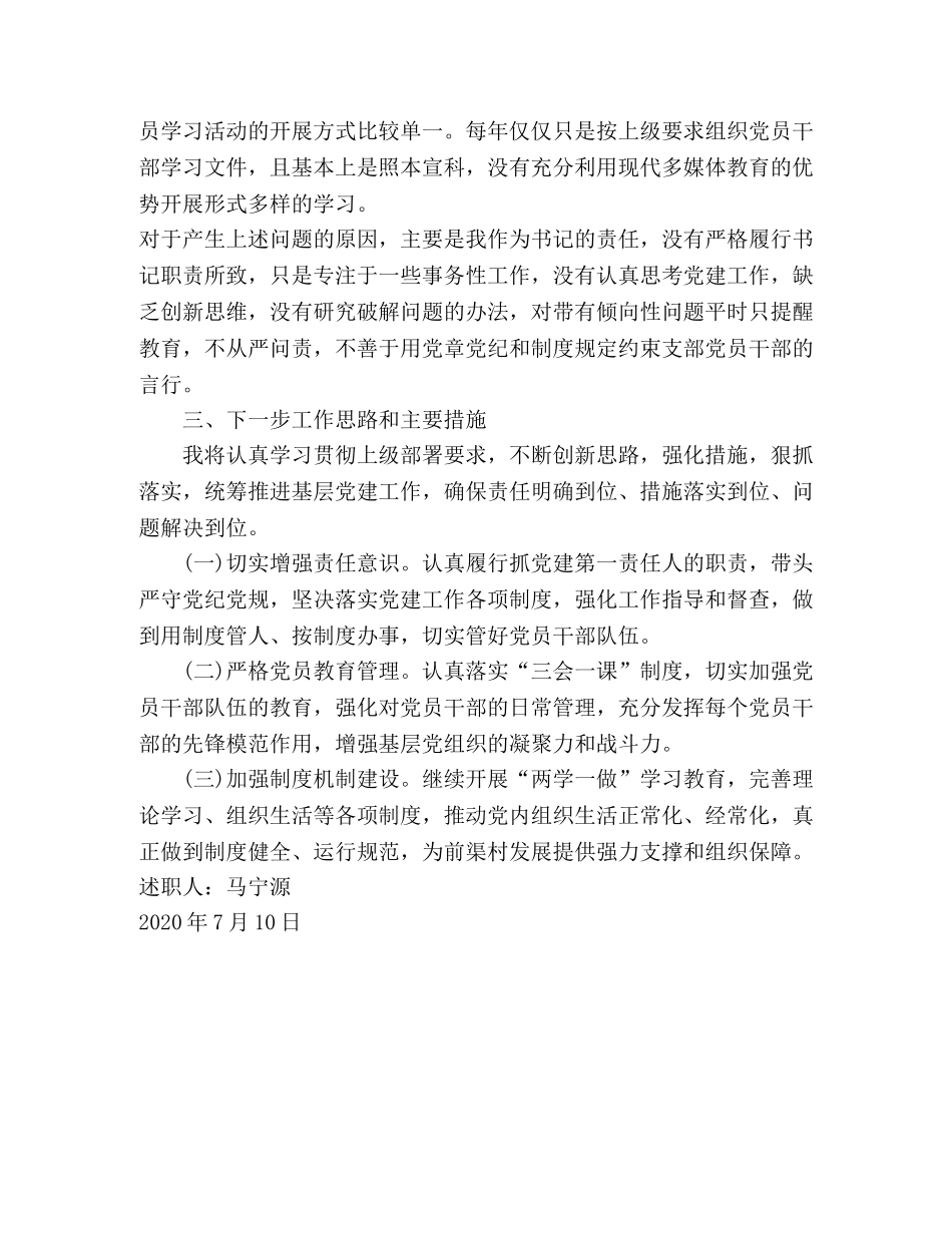 村党支部书记述职述廉述纪报告 _第3页