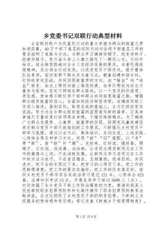 乡党委书记双联行动典型材料