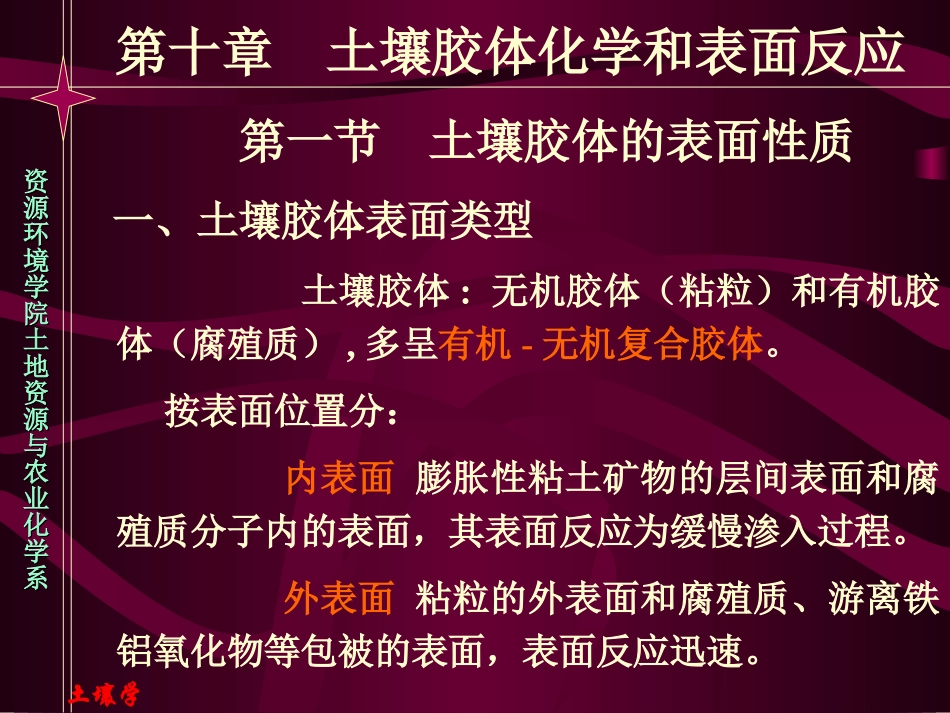土壤胶体化学和表面反应_第1页