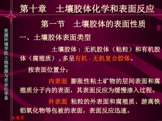 土壤胶体化学和表面反应
