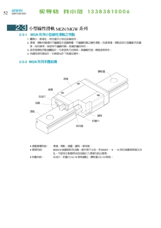 直线导轨样本---MG型