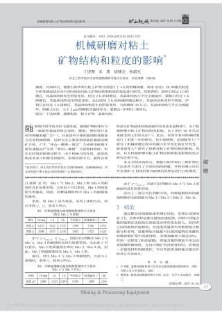 机械研磨 对 结构和粒度的影响