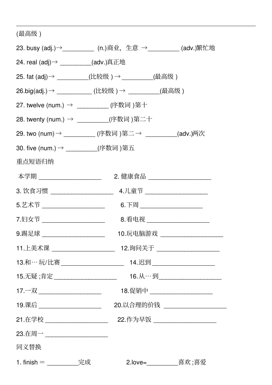 人教版中考英语第一轮复习——七年级上册Unit5_9考点知识整理及训练_第3页