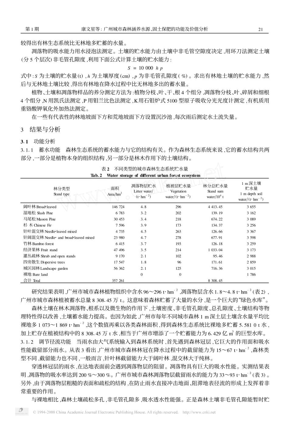 广州城市森林涵养水源_固土保肥的功能及价值分析_第3页
