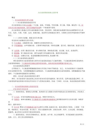 内分泌系统疾病病人的护理