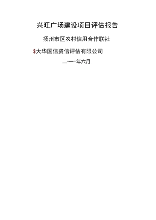 项目贷款评估报告