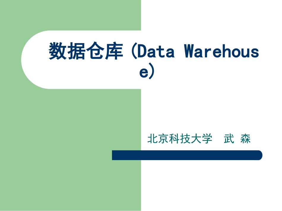 数据仓库(Data Warehouse)_第1页