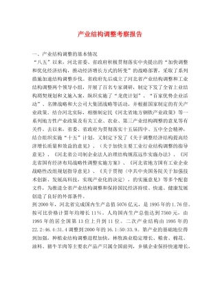 产业结构调整考察报告 