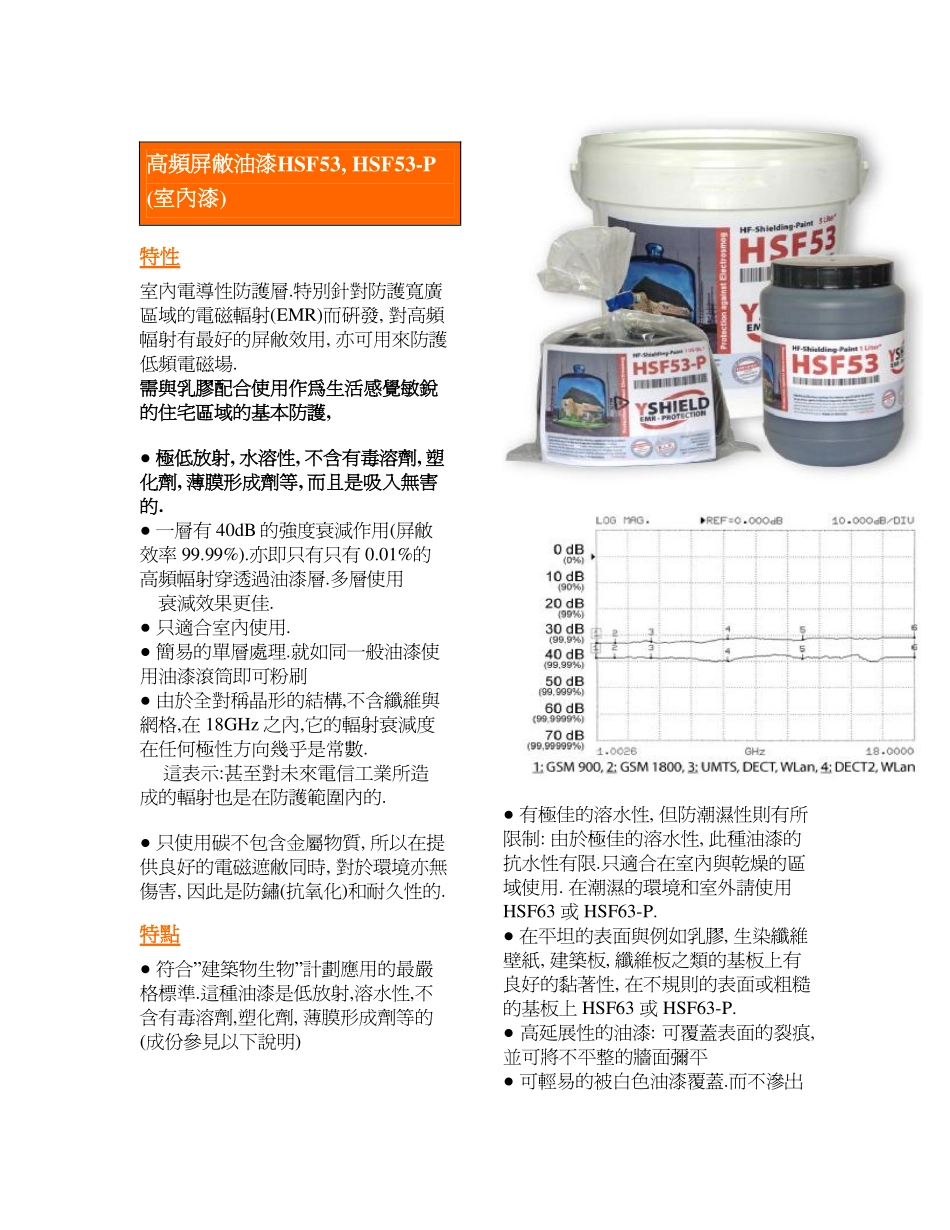 频屏敝油漆HSF53, HSF53-P(室内漆)_第1页
