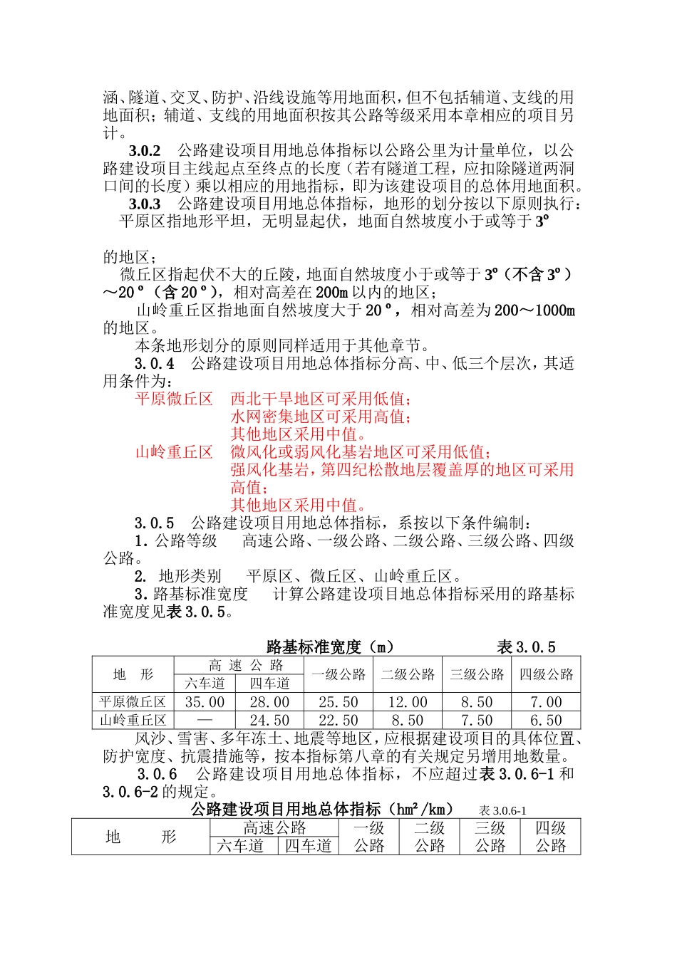公路建设项目用地指标_第2页