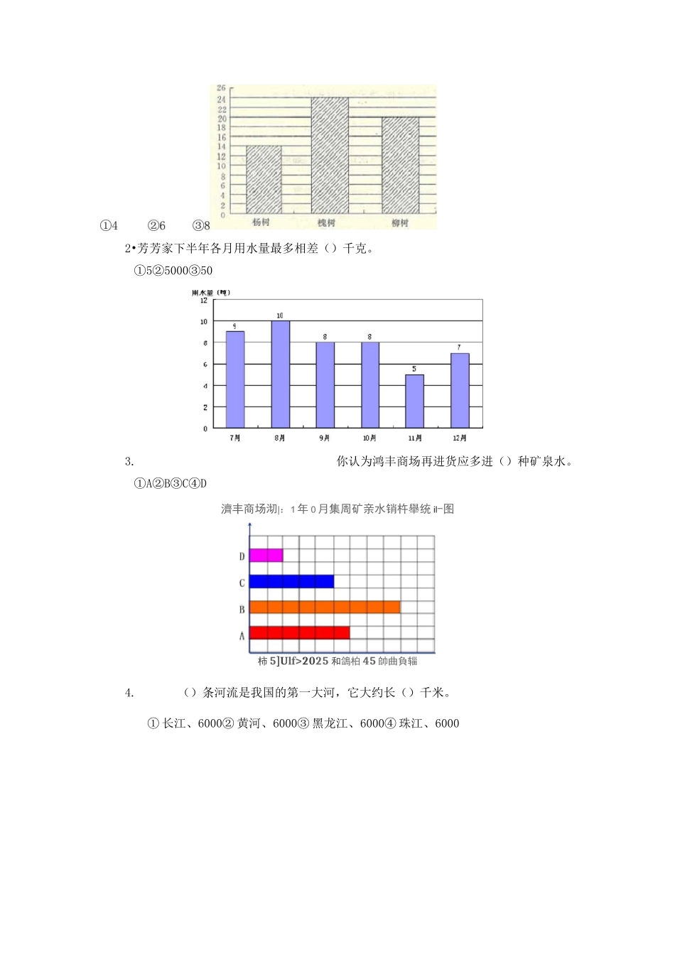 统计表和条形统计图 习题_第3页