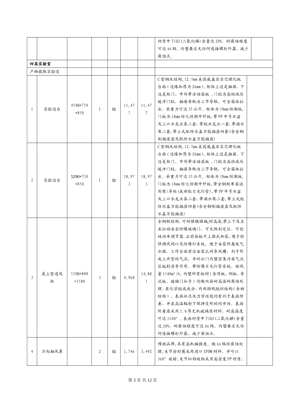 广州福格实验室台柜安装工程量20111220_第3页