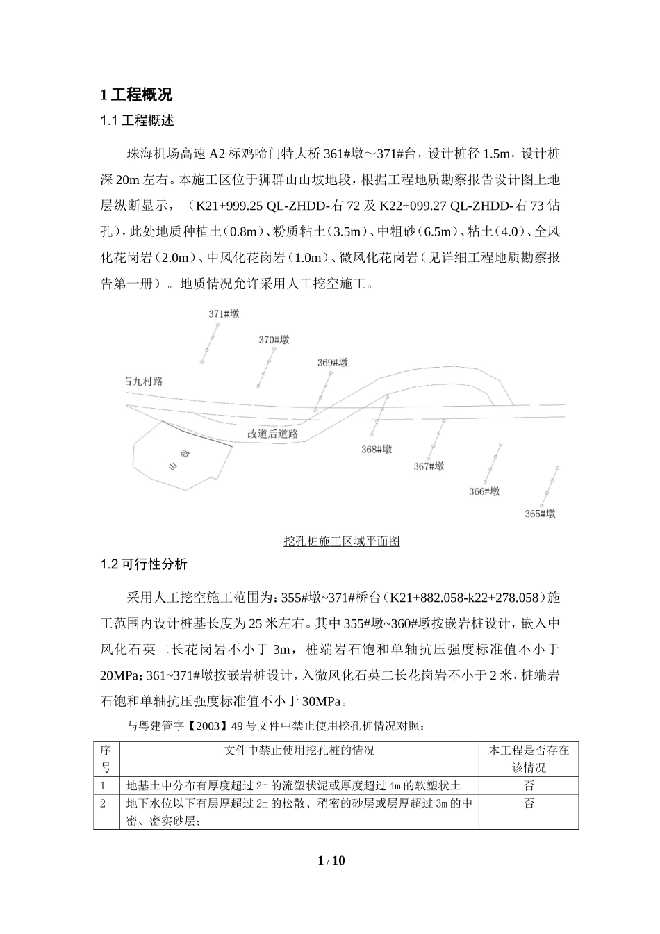 鸡啼门大桥挖孔桩方案_第1页