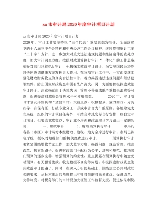 xx市审计局2024年度审计项目计划 