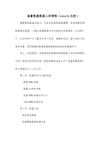 海量影像数据集入库策略